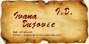 Ivana Dujović vizit kartica